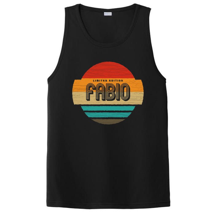 Fabio Name Retro Vintage Sunset Limited Edition PosiCharge Competitor Tank