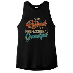 Funny not retired professional grandpa for father's day Ladies PosiCharge Tri-Blend Wicking Tank