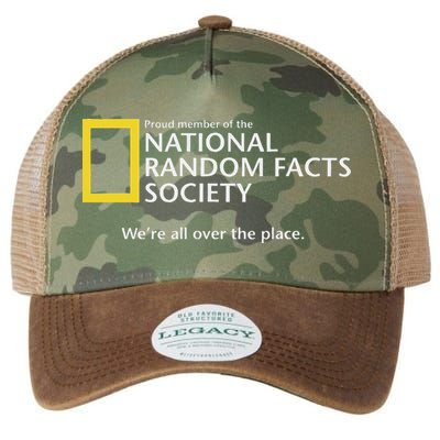 Funny National Random Facts Society For Odd Memory People Legacy Tie Dye Trucker Hat