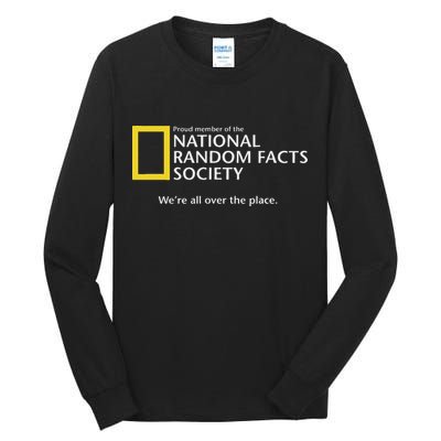 Funny National Random Facts Society For Odd Memory People Tall Long Sleeve T-Shirt
