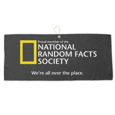 Funny National Random Facts Society For Odd Memory People Large Microfiber Waffle Golf Towel