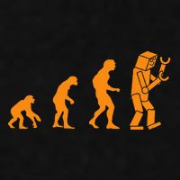 Funny Nerdy Robot Evolution Computer Robotics Geek Gift Ladies PosiCharge Tri-Blend Wicking Tank