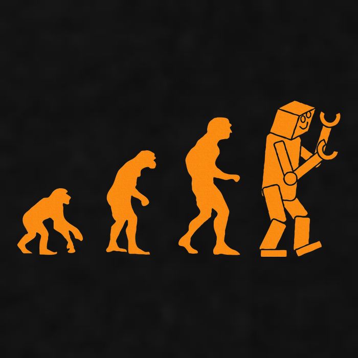 Funny Nerdy Robot Evolution Computer Robotics Geek Gift Ladies PosiCharge Tri-Blend Wicking Tank