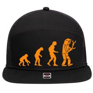 Funny Nerdy Robot Evolution Computer Robotics Geek Gift 7 Panel Mesh Trucker Snapback Hat