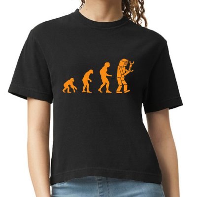 Funny Nerdy Robot Evolution Computer Robotics Geek Gift Comfort Colors Boxy T-Shirt