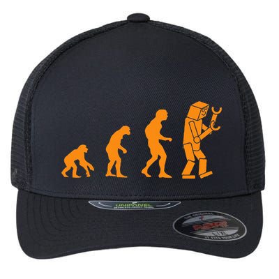 Funny Nerdy Robot Evolution Computer Robotics Geek Gift Flexfit Unipanel Trucker Cap