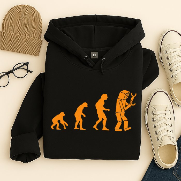 Funny Nerdy Robot Evolution Computer Robotics Geek Gift Hoodie