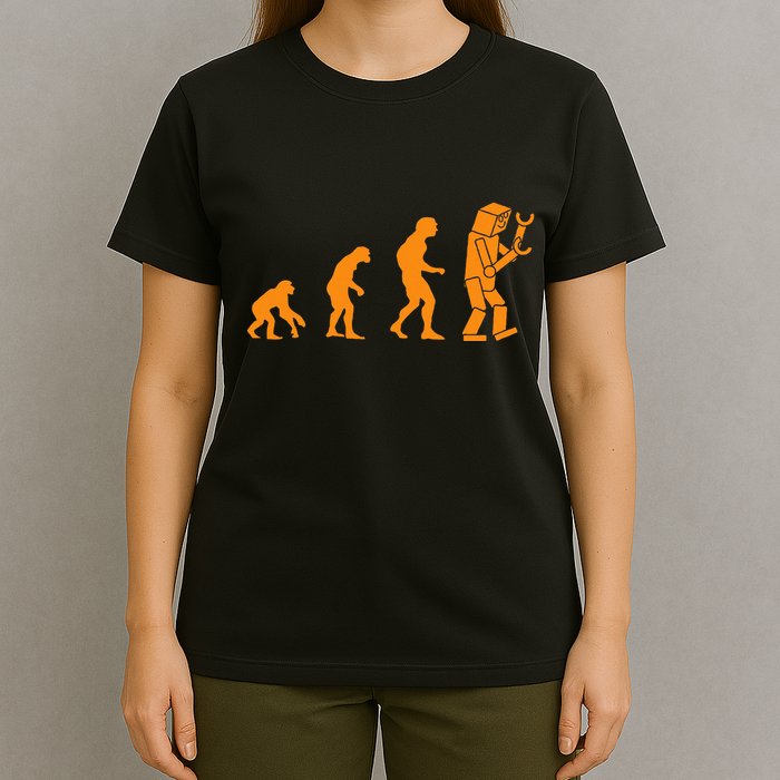 Funny Nerdy Robot Evolution Computer Robotics Geek Gift T-Shirt