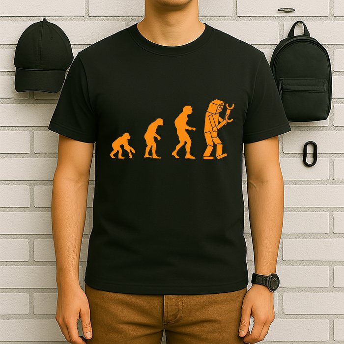 Funny Nerdy Robot Evolution Computer Robotics Geek Gift T-Shirt