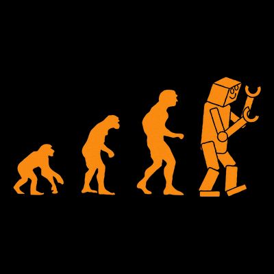 Funny Nerdy Robot Evolution Computer Robotics Geek Gift T-Shirt