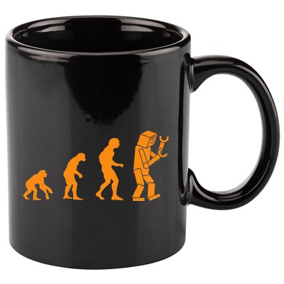 Funny Nerdy Robot Evolution Computer Robotics Geek Gift 11oz C Handle Ceramic Mug