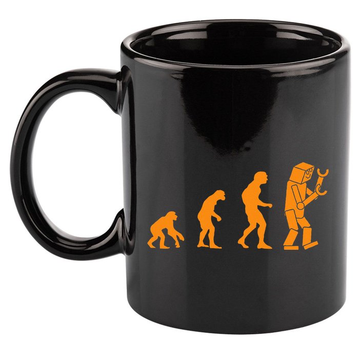 Funny Nerdy Robot Evolution Computer Robotics Geek Gift 11oz C Handle Ceramic Mug