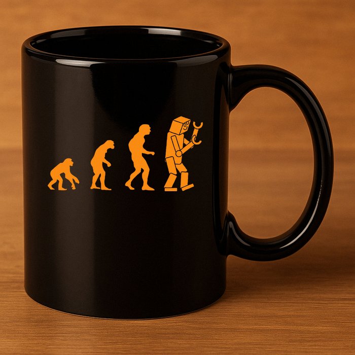 Funny Nerdy Robot Evolution Computer Robotics Geek Gift 11oz C Handle Ceramic Mug