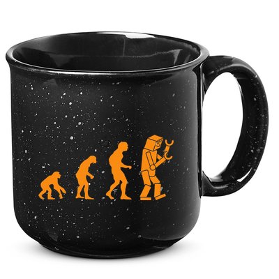 Funny Nerdy Robot Evolution Computer Robotics Geek Gift 15oz Campfire Ceramic Mug