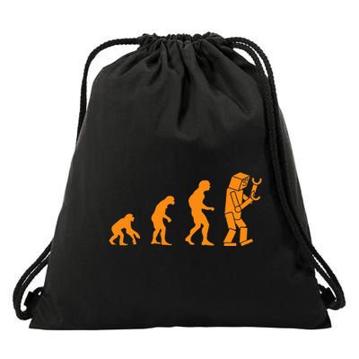 Funny Nerdy Robot Evolution Computer Robotics Geek Gift Drawstring Bag