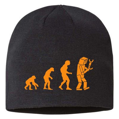 Funny Nerdy Robot Evolution Computer Robotics Geek Gift Sustainable Beanie