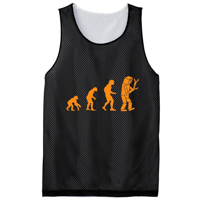 Funny Nerdy Robot Evolution Computer Robotics Geek Gift Mesh Reversible Basketball Jersey Tank