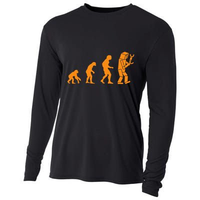 Funny Nerdy Robot Evolution Computer Robotics Geek Gift Cooling Performance Long Sleeve Crew