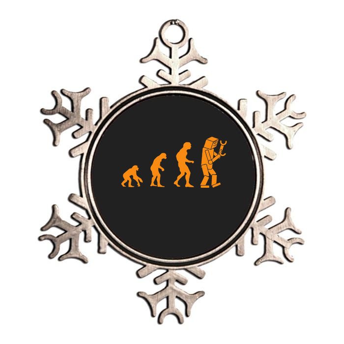 Funny Nerdy Robot Evolution Computer Robotics Geek Gift Metallic Star Ornament