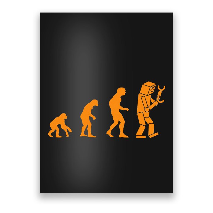 Funny Nerdy Robot Evolution Computer Robotics Geek Gift Poster