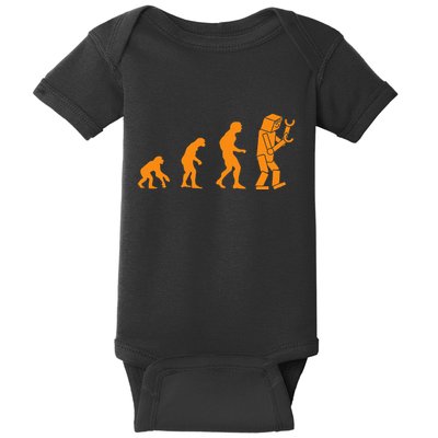 Funny Nerdy Robot Evolution Computer Robotics Geek Gift Baby Bodysuit