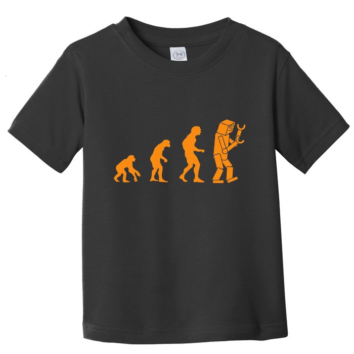Funny Nerdy Robot Evolution Computer Robotics Geek Gift Toddler T-Shirt