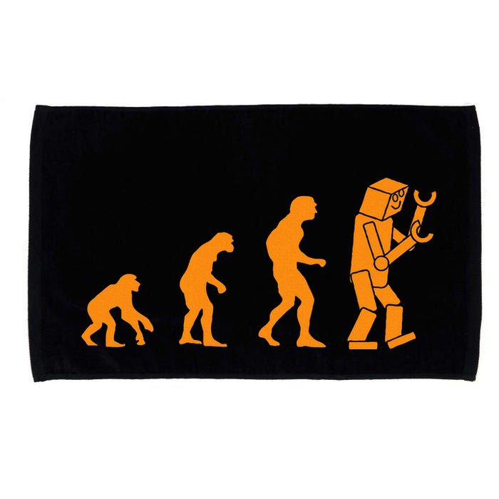 Funny Nerdy Robot Evolution Computer Robotics Geek Gift Microfiber Hand Towel