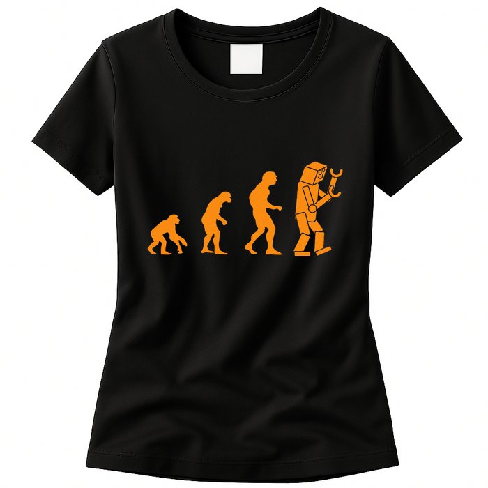 Funny Nerdy Robot Evolution Computer Robotics Geek Gift Womens T-Shirt