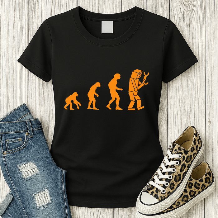 Funny Nerdy Robot Evolution Computer Robotics Geek Gift Womens T-Shirt