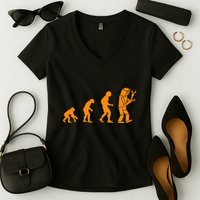 Funny Nerdy Robot Evolution Computer Robotics Geek Gift Women's V-Neck T-Shirt
