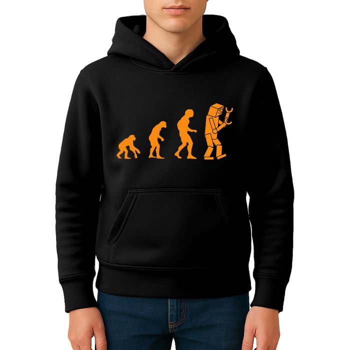 Funny Nerdy Robot Evolution Computer Robotics Geek Gift Kids Hoodie