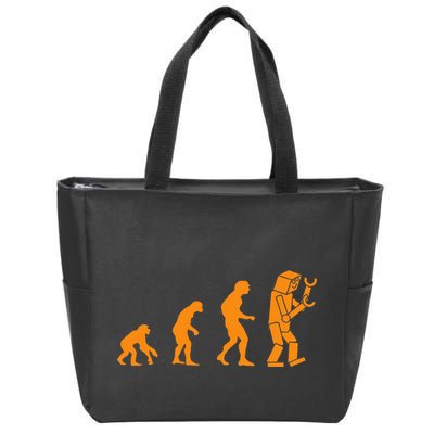 Funny Nerdy Robot Evolution Computer Robotics Geek Gift Zip Tote Bag