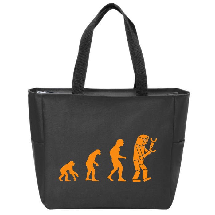 Funny Nerdy Robot Evolution Computer Robotics Geek Gift Zip Tote Bag