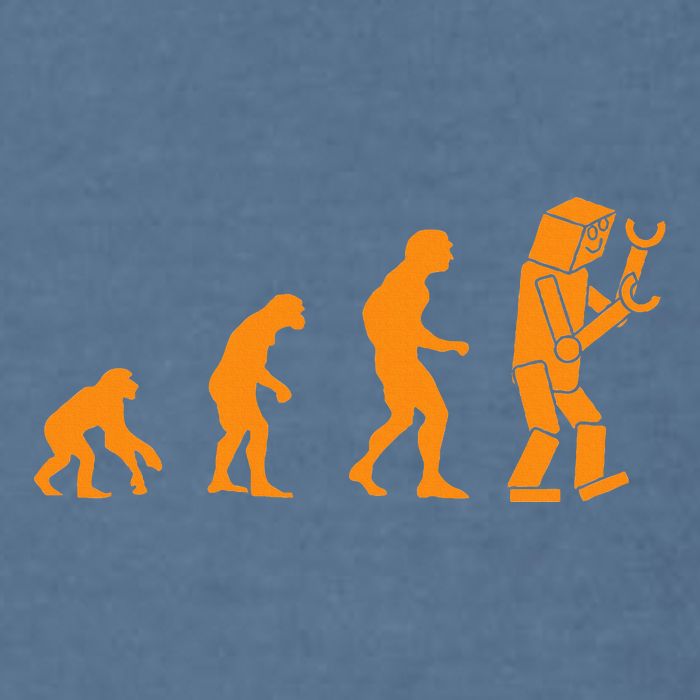 Funny Nerdy Robot Evolution Computer Robotics Geek Gift Garment-Dyed Sweatshirt