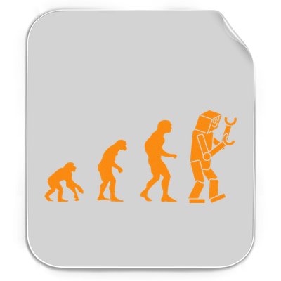Funny Nerdy Robot Evolution Computer Robotics Geek Gift Permanent Decal Sticker
