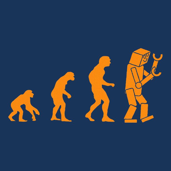 Funny Nerdy Robot Evolution Computer Robotics Geek Gift Infant Baby Jersey Bodysuit