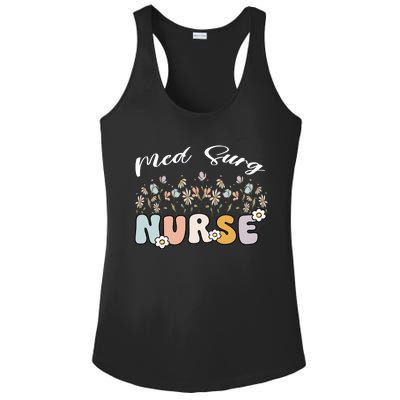 Funny Nurse Retro Groovy Med Surg Gift Ladies PosiCharge Competitor Racerback Tank