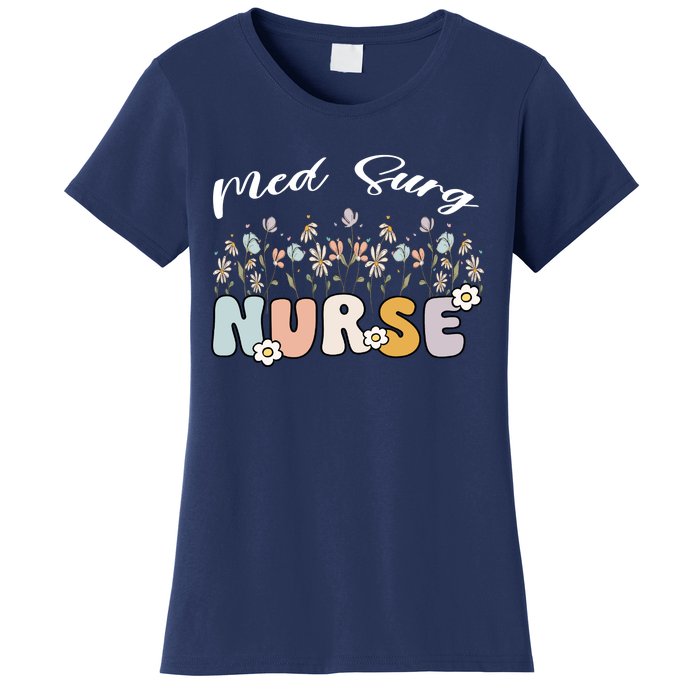 Funny Nurse Retro Groovy Med Surg Gift Women's T-Shirt