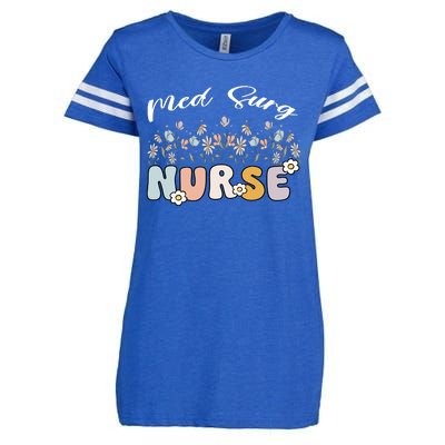 Funny Nurse Retro Groovy Med Surg Gift Enza Ladies Jersey Football T-Shirt