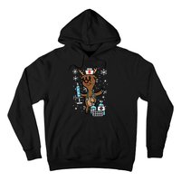 Festive Nurse Reindeer Holiday Humor for Nurses Hoodie