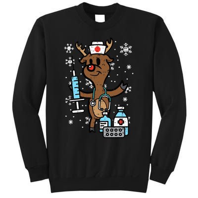 Festive Nurse Reindeer Holiday Humor for Nurses Sweatshirt