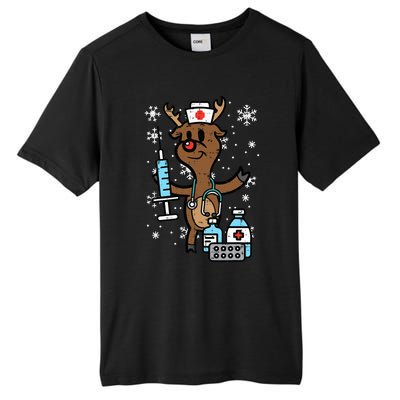 Festive Nurse Reindeer Holiday Humor for Nurses Tall Fusion ChromaSoft Performance T-Shirt