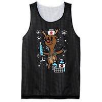 Festive Nurse Reindeer Holiday Humor for Nurses Mesh Reversible Basketball Jersey Tank