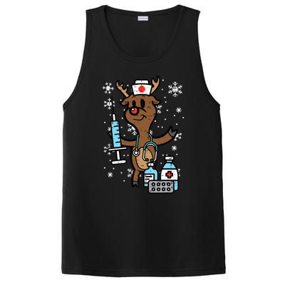 Festive Nurse Reindeer Holiday Humor for Nurses PosiCharge Competitor Tank