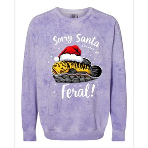 Funny Northern Snakehead Sorry Santa IVe Been Feral Xmas Gift Colorblast Crewneck Sweatshirt