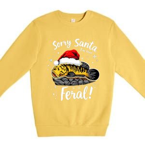 Funny Northern Snakehead Sorry Santa IVe Been Feral Xmas Gift Premium Crewneck Sweatshirt