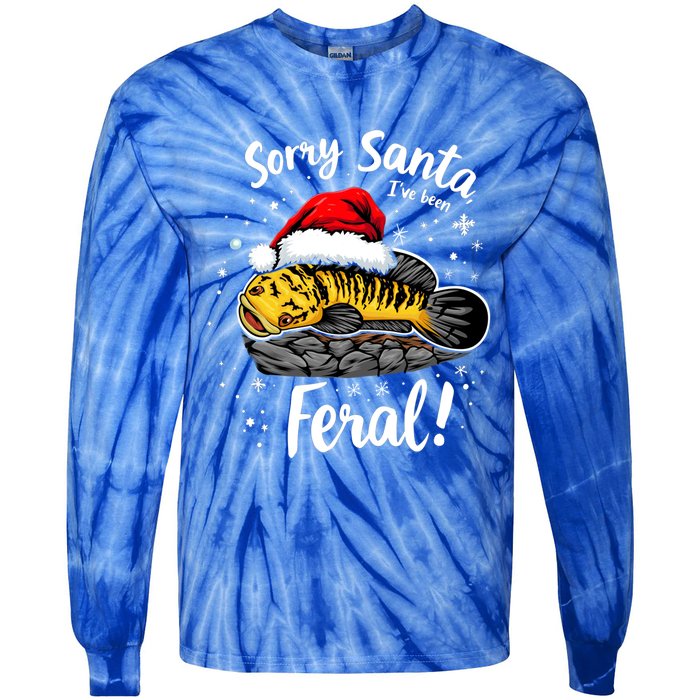 Funny Northern Snakehead Sorry Santa IVe Been Feral Xmas Gift Tie-Dye Long Sleeve Shirt