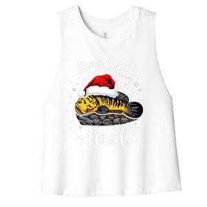 Funny Northern Snakehead Sorry Santa IVe Been Feral Xmas Gift Women's Racerback Cropped Tank