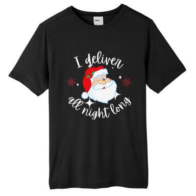 Funny Naughty Sexy Santa I Deliver All Night Long Adult Tall Fusion ChromaSoft Performance T-Shirt