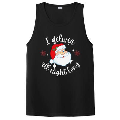 Funny Naughty Sexy Santa I Deliver All Night Long Adult PosiCharge Competitor Tank